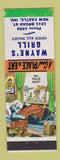 Matchbook Cover - Wayne's Grill New Castle IN