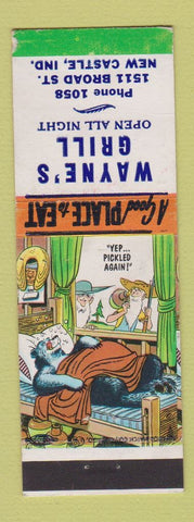 Matchbook Cover - Wayne's Grill New Castle IN