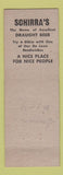 Matchbook Cover - Schirra's Restaurant East Liberty Pittsburgh PA