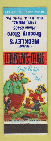 Matchbook Cover - Meckley's Grocery Tore Spry PA hillbilly
