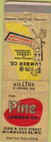 Matchbook Cover - Pine Lumber Milwaukee WI WORN