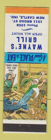 Matchbook Cover - Wayne's Grill New Castle IN hillbilly