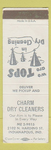 Matchbook Cover - Charm Dry Cleaners Indianapolis IN SAMPLE WEAR
