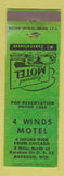 Matchbook Cover - 4 Winds Motel Baraboo WI
