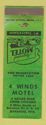 Matchbook Cover - 4 Winds Motel Baraboo WI