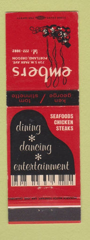 Matchbook Cover - Embers Restaurant Portland OR
