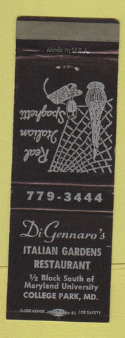 Matchbook Cover - DiGennaro's Italian Restaurant College Park MD