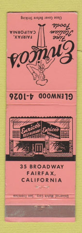 Matchbook Cover - Enrico's Italian Restaurant Fairfax CA
