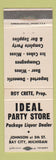 Matchbook Cover - Ideal Party Store Bay City MI liquor
