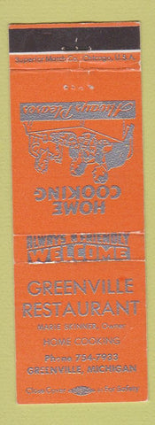 Matchbook Cover - Greenville Restaurant Greenville MI