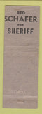 Matchbook Cover - Robert Schafer for Sheriff Bay County MI?