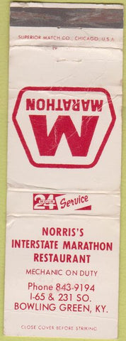 Matchbook Cover - Marathon oil gas Bowling Green KY WORN