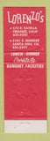 Matchbook Cover - Lorenzo's Restaurant Orange CA