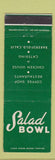 Matchbook Cover - Salad Bowl Restaurant Bakersfield CA