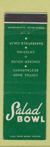 Matchbook Cover - Salad Bowl Restaurant Bakersfield CA