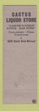 Matchbook Cover - Cactus Liquor Store Casper WY