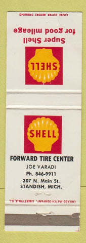 Matchbook Cover - Shell oil gas Forward Tire Center Standish MI
