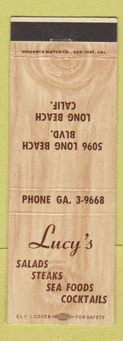 Matchbook Cover - Lucy's Restaurant Long Beach CA