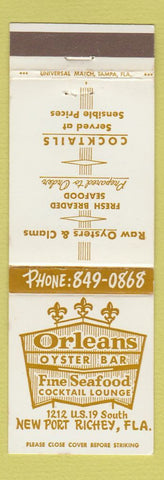 Matchbook Cover - Orleans Oyster Bar New Port Richey FL