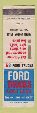 Matchbook Cover - 1962 Ford Trucks Auten Motors Cass City MI WEAR