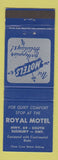Matchbook Cover - Royal Motel Sudbury ON