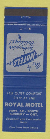 Matchbook Cover - Royal Motel Sudbury ON