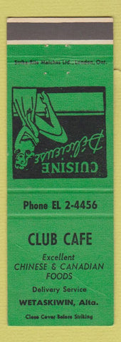 Matchbook Cover - Club Cafe Wetaskiwin AB girlie WEAR