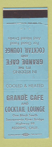 Matchbook Cover - Grande Cafe Redding CA