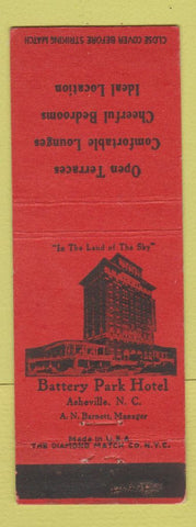 Matchbook Cover - Battery Park Hotel Asheville NC