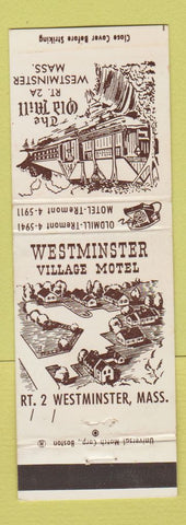 Matchbook Cover - Old Mill Westminster MA Village Motel