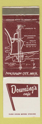 Matchbook Cover - Downing's Cafe Mackinaw City MI WEAR