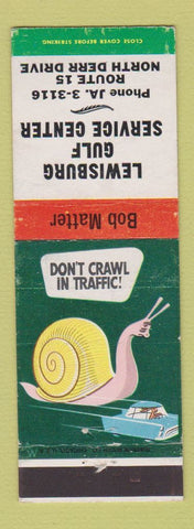 Matchbook Cover - Lewisburg Gulf oil gas PA