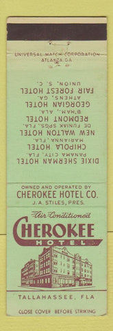 Matchbook Cover - Cherokee Hotel Tallahassee FL