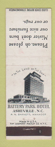 Matchbook Cover - Battery Park Hotel Asheville NC WEAR