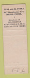 Matchbook Cover - Ottey Print Shop Media PA pinup