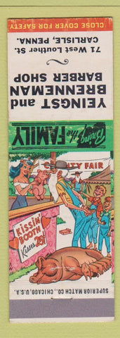 Matchbook Cover - Yeingst and Brenneman Barber Shop Carlisle PA hillbilly