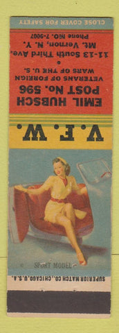 Matchbook Cover - VFW Emil Hubsch Post Mount Vernon NY pinup
