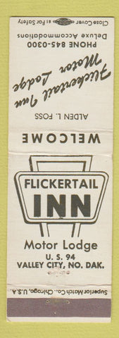 Matchbook Cover - Flickertail Inn Valley City ND