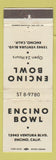 Matchbook Cover - Encino Bowl bowling Encino CA WEAR