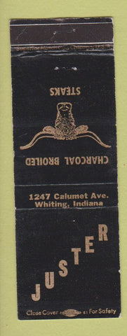Matchbook Cover - Juster Steaks Whiting IN