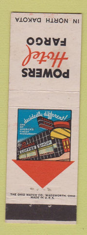 Matchbook Cover - Powers Hotel Fargo ND