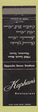 Matchbook Cover - Kaphan's Restaurant Houston TX Astrodome ref