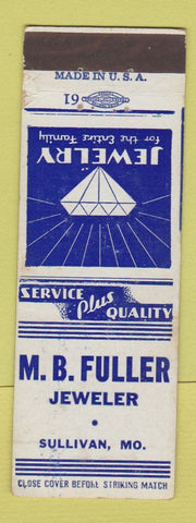 Matchbook Cover - MB Fuller Jeweler Sullivan MO