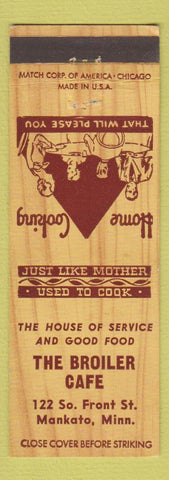 Matchbook Cover - The Broiler Cafe Mankato MN