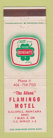 Matchbook Cover - Flamingo Motel Superior Motels Kalispell MT