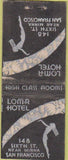 Matchbook Cover - Loma Hotel San Francisco CA girlie deco BOBTAIL