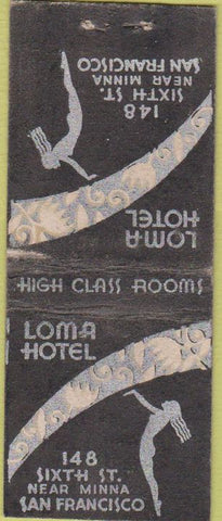 Matchbook Cover - Loma Hotel San Francisco CA girlie deco BOBTAIL