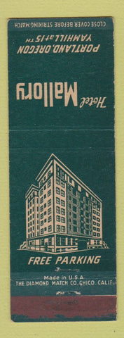Matchbook Cover - Hotel Mallory Portland OR GREEN