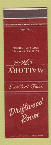 Matchbook Cover - Mallory Hotel Portland OR MAROON