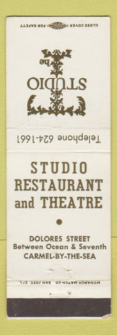 Matchbook Cover - Studio Restaurant Theatre Carmel by the Sea CA